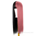 Long Straight Two Tone Cosplay Wig With Bangs